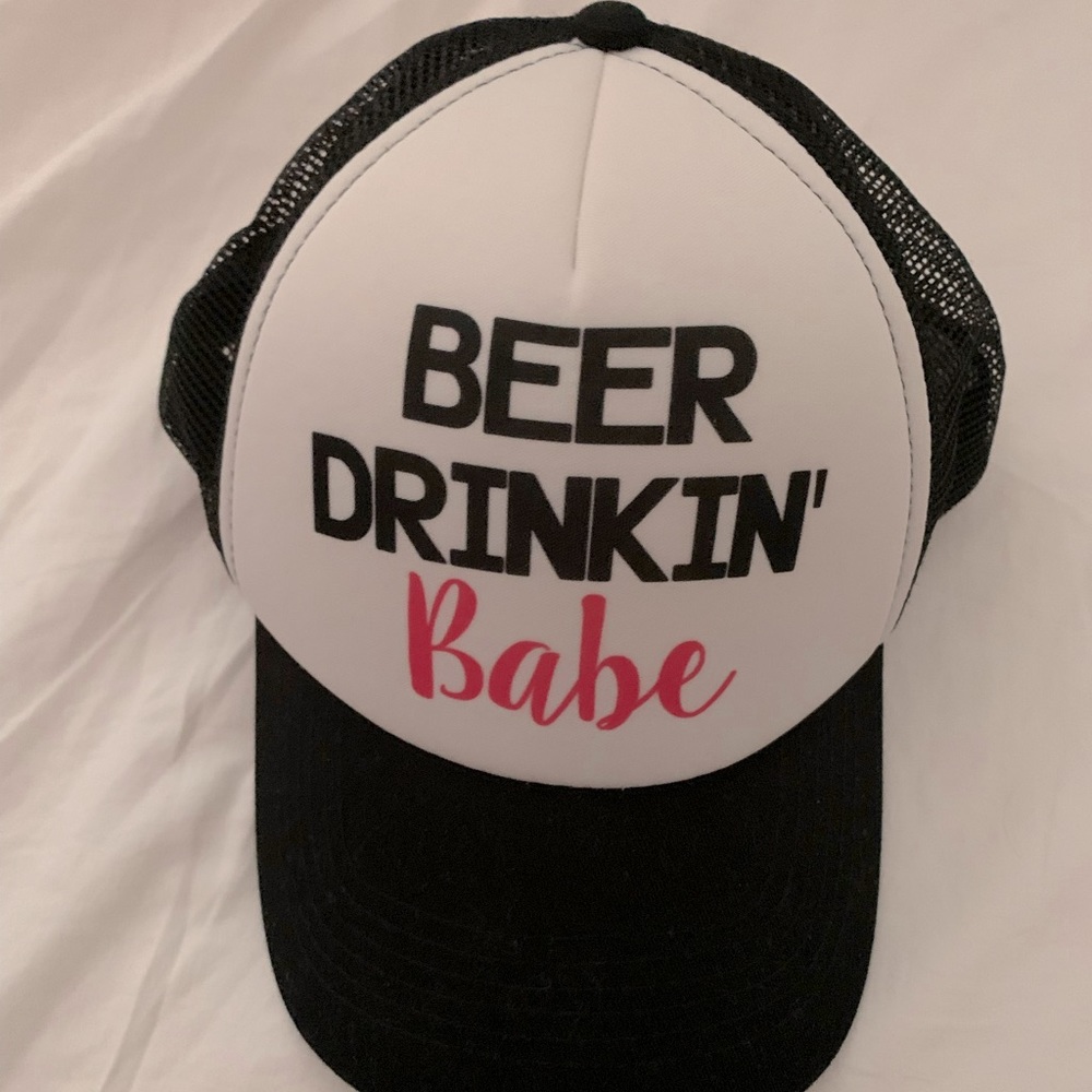 Graphic trucker hat.